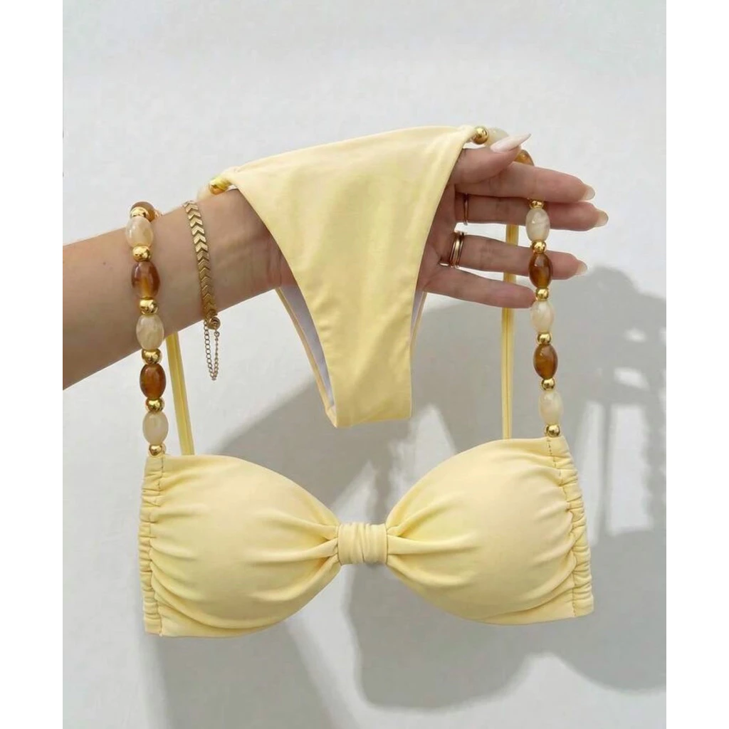 𝗠𝗔𝗜 𝗕𝗜𝗞𝗜𝗡𝗜 •HOẢ TỐC HN• SÉT QUÂY VÀNG GẮN ĐÁ