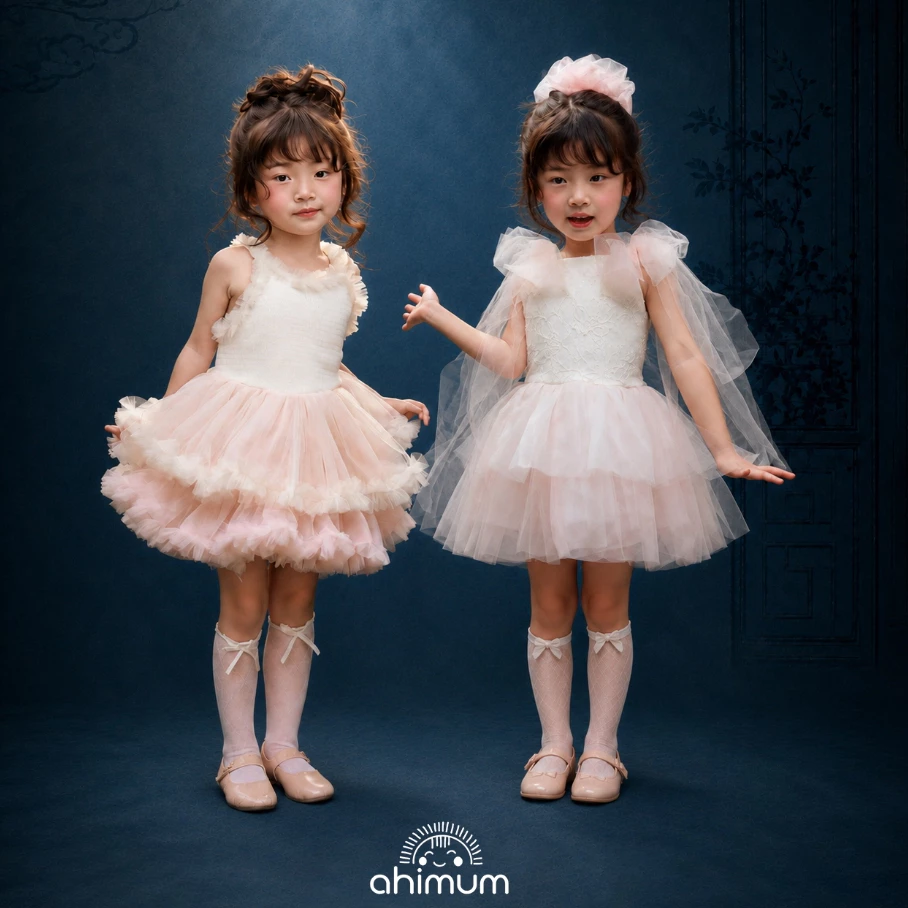 Váy công chúa bé gái , váy dạ hội  Swan Princess , Dao Ngọc từng lớp voan mềm mại  xếp tầng tinh tế , 8-36kg