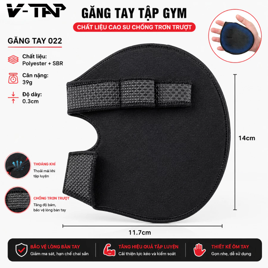 Găng Tay Tập Gym Chống Trơn Trượt, Bao Tay Tập Gym Chất Liệu Cao Su Thoáng Khí ( 1 Đôi )