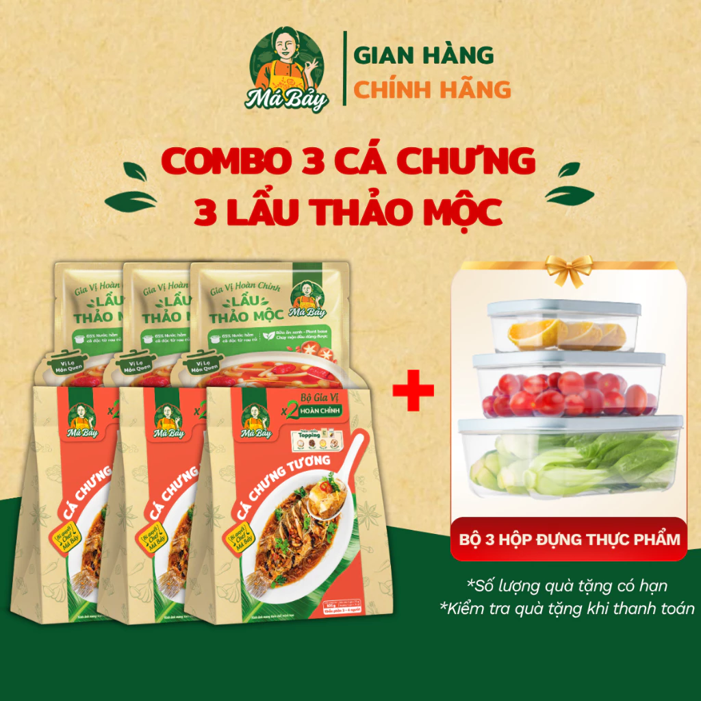 Set 2 gia vị lẩu hấp hoàn chỉnh Má Bảy lẩu thảo mộc cá chưng tương thanh đạm chuẩn vị