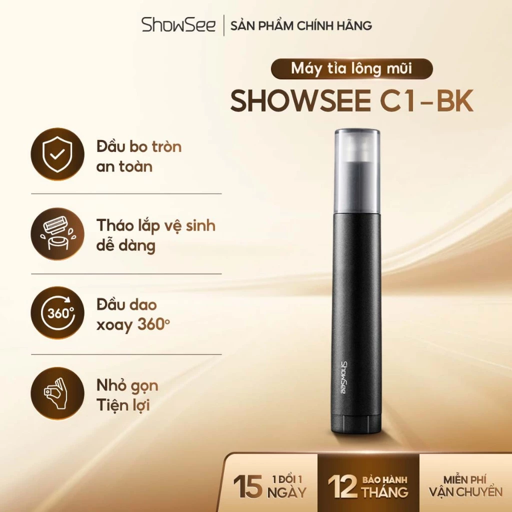 Máy Tỉa Lông Mũi ShowSee C1-BK - Tông Đơ Cắt Lông Mũi - Hàng Chính Hãng - Bảo Hành 6 Tháng