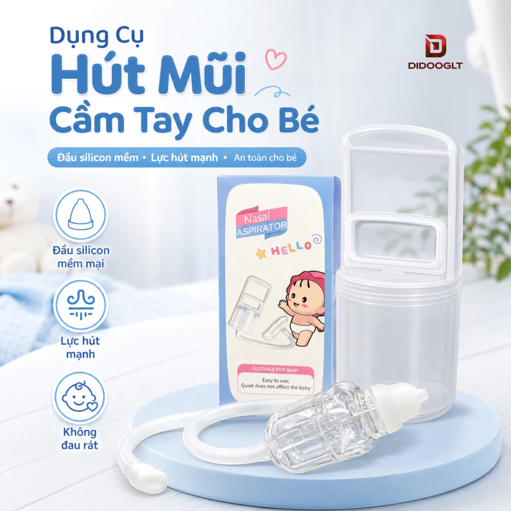 Dụng Cụ Hút Mũi Cho Bé Kéo Tay Chất Liệu Nhựa Nguyên Sinh, Lực Hút Mạnh  An Toàn Cho Bé DIDOOGLT