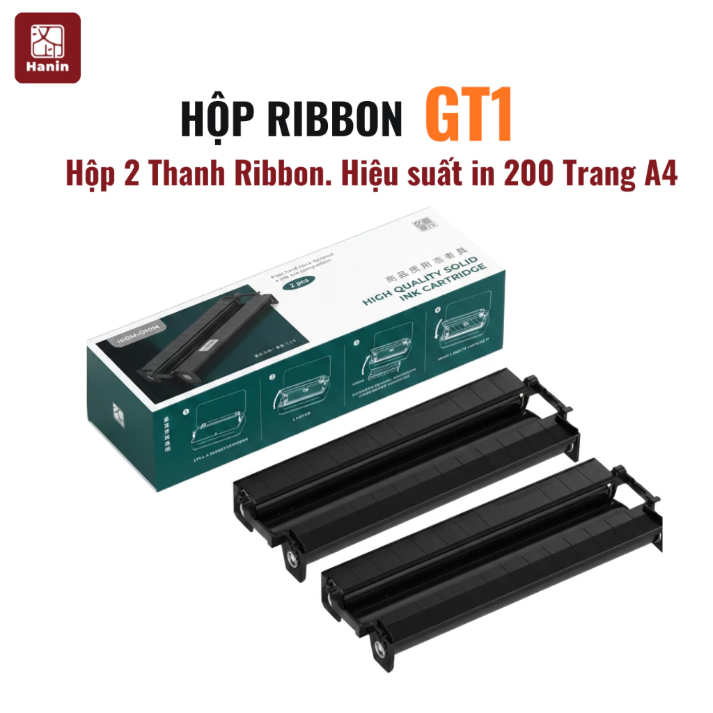 Hộp Ribbons Cho Máy GT1 Dạng Guộn Giấy Than Thay Mực In Truyển Thống In 200 Mặt in A4/Hộp | Hanin