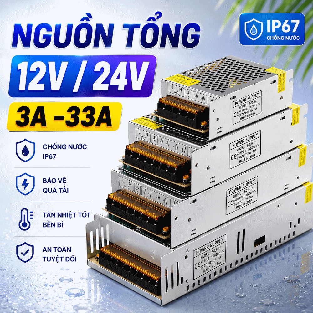 Nguồn tổ ong 12V 24V | Nguồn tổng 24V 12V | 5A, 10A, 20A, 30A | Nguồn điện camera | Nguồn đèn LED |