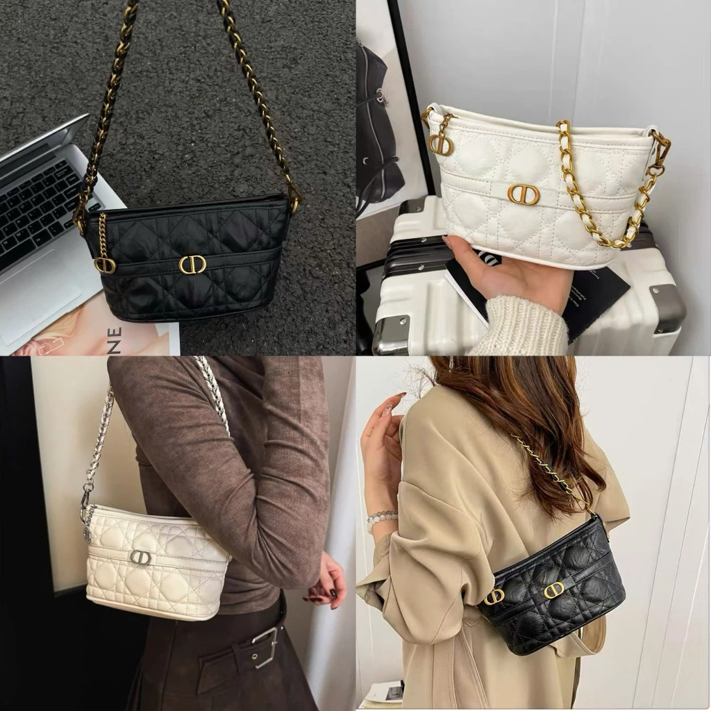 Túi xách nữ, túi CD đeo vai size 19 trần trám dây xích thời trang Hàn Quốc 6212#