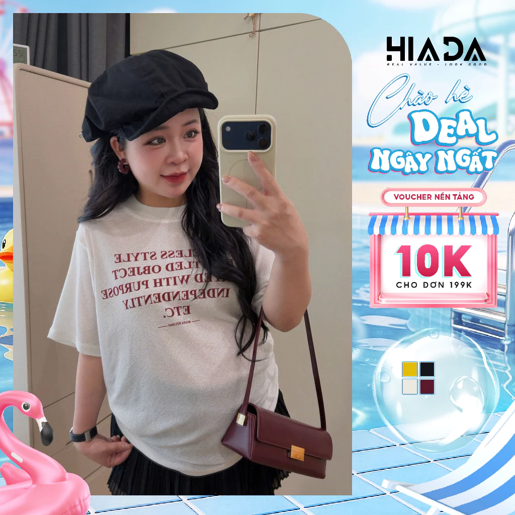 Áo Thun Sương Nữ Dáng Rộng Chất Liệu Mỏng, In Chữ Cá Tính [HIADA 36]