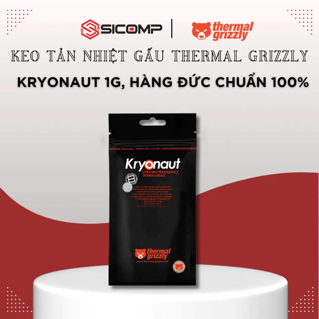 [FULL VAT] KEO TẢN NHIỆT GẤU THERMAL GRIZZLY KRYONAUT 1G, HÀNG ĐỨC CHUẨN 100%