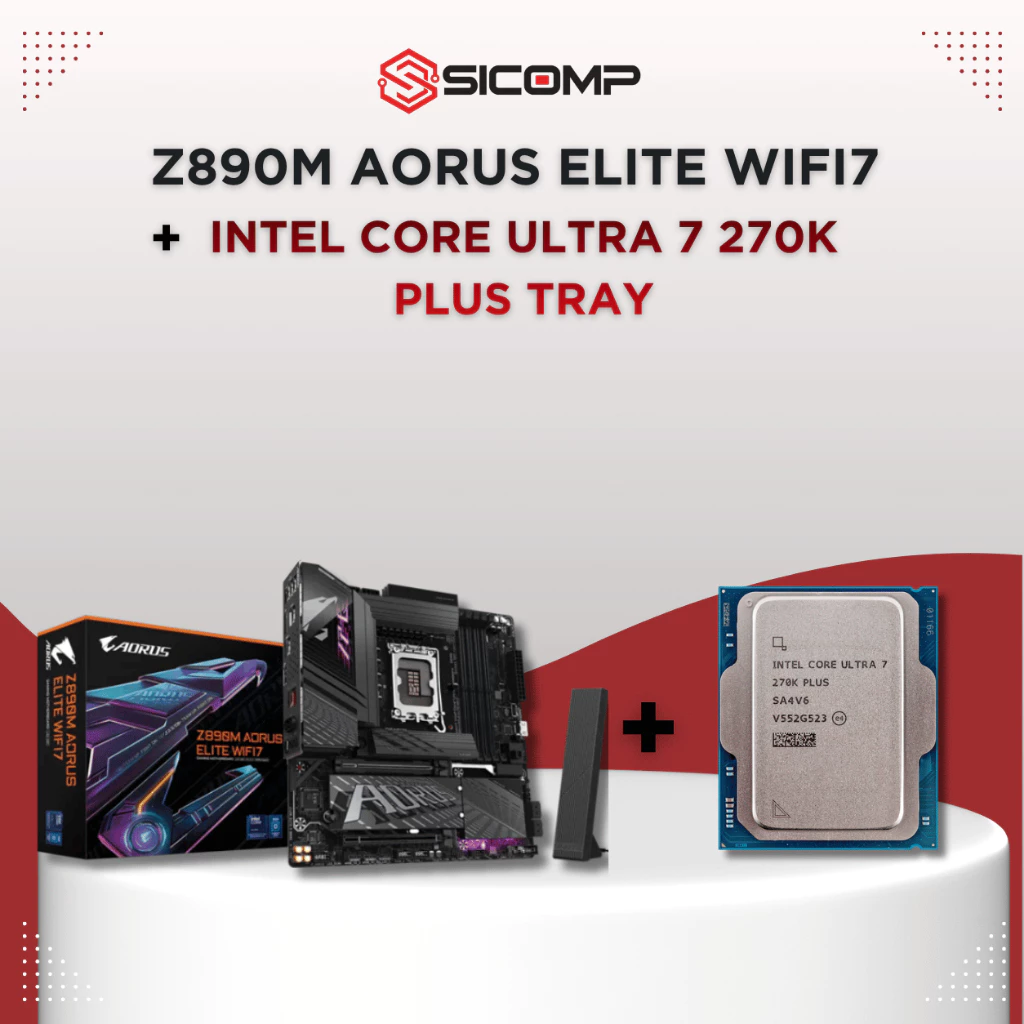 [COMBO] MAIN GIGABYTE Z890M AORUS ELITE WF7 + CORE ULTRA 270K PLUS TRAY, BH 3Y