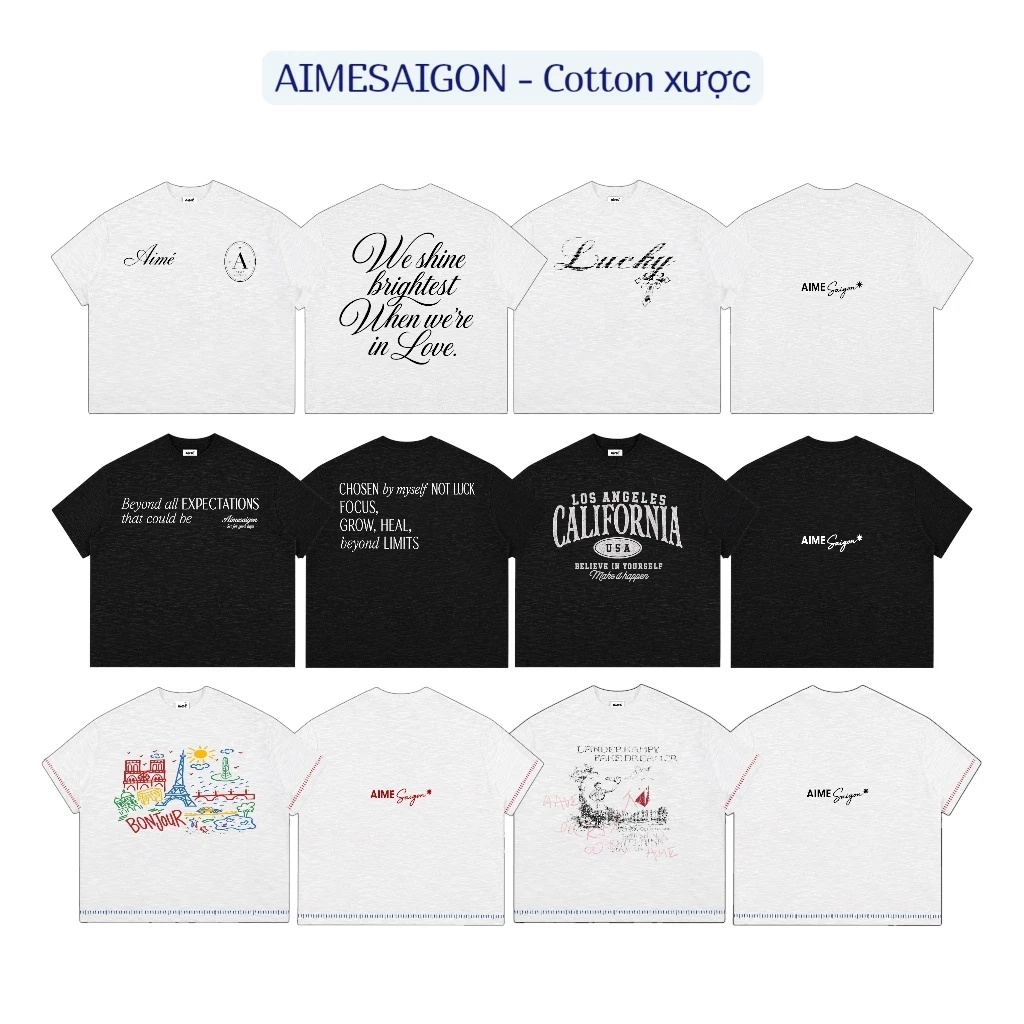 [SLUB XƯỢC] A22 Aimesaigon Áo Thun Boxy BabyTee Vải Cotton Xược Mỏng Mát Local Brand Form Rộng Tay Ngắn Unisex Mùa Hè