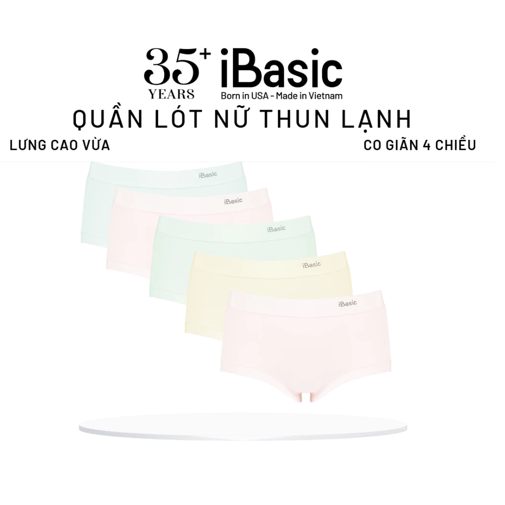 Combo 5 Quần lót nữ iBasic thun trơn lưng cao vừa phom hipster PANW220
