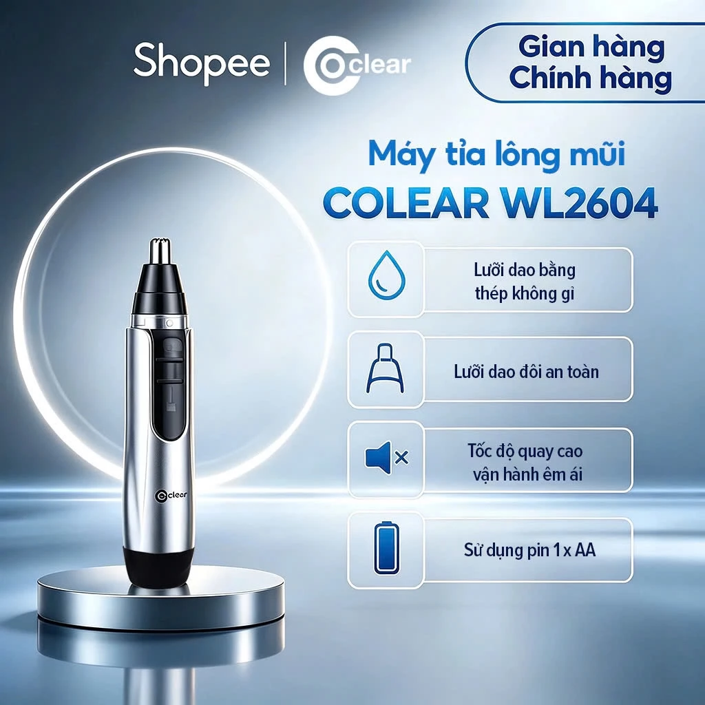 Máy Tỉa Lông Mũi Coclear WL2604 Đầu Lưỡi Tháo Rời Dễ Vệ Sinh - Hàng Chính Hãng