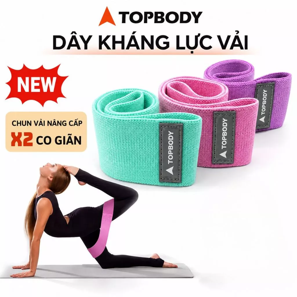 Dây Kháng Lực Miniband Vải, Dây Kháng Lực Tập Mông Đùi Vải TOPBODY BAKLU01
