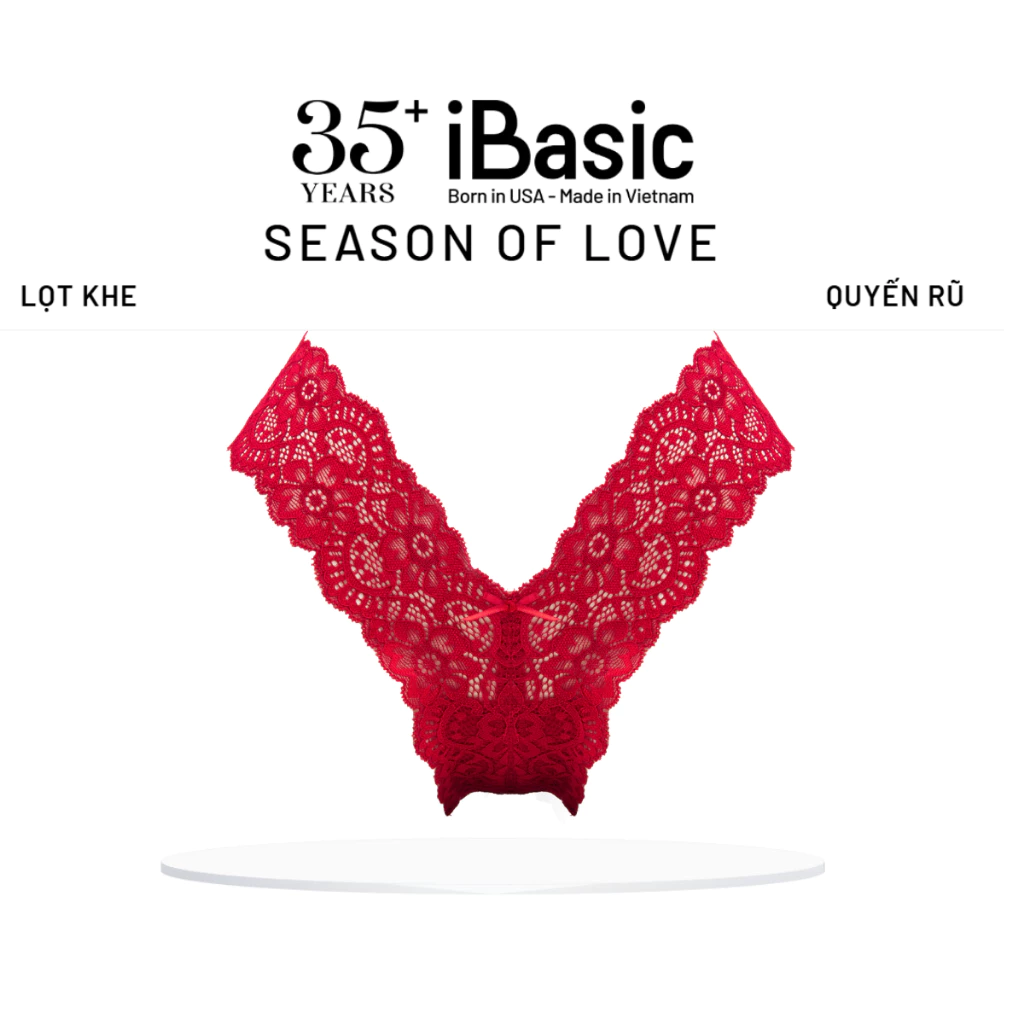 [SEASON OF LOVE] Quần lót Quần chip chữ Y lọt khe hở mông ren iBaisc gợi cảm màu đỏ PANY094