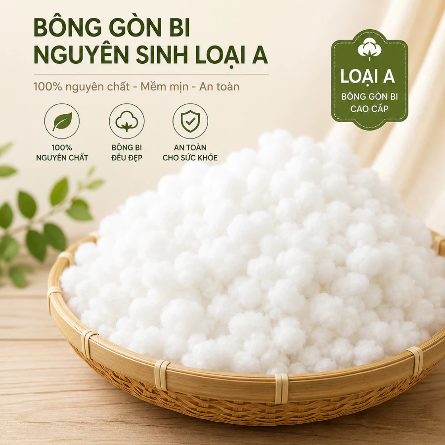 Bông Gòn Bi LYLYCRAFT Nhồi Thú Bông, Móc Hoa Len Handmade 1 túi Zip 25gr