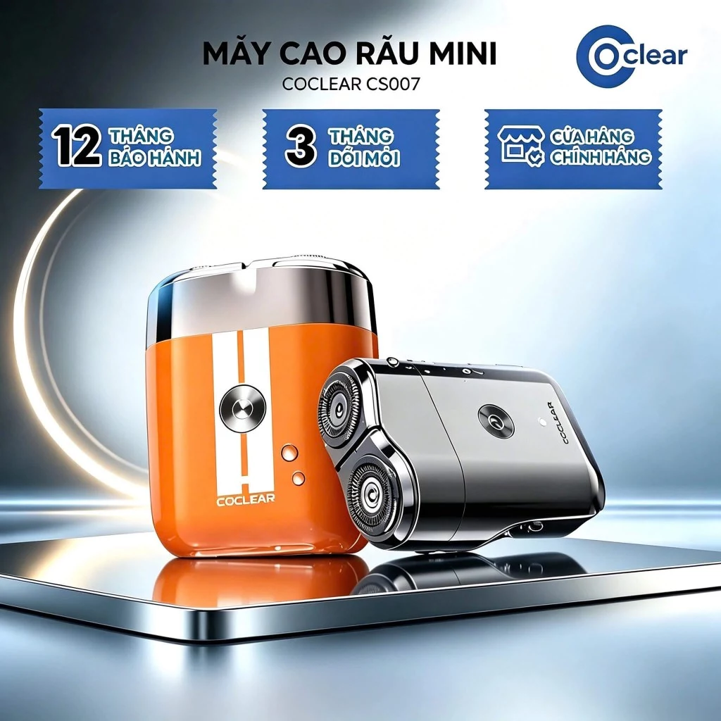 (LIVE)Máy cạo râu mini coclear CS007 toàn thân có thể rửa nước, sạc nhanhType-C 1.5 giờ, khóa du lịch thông minh