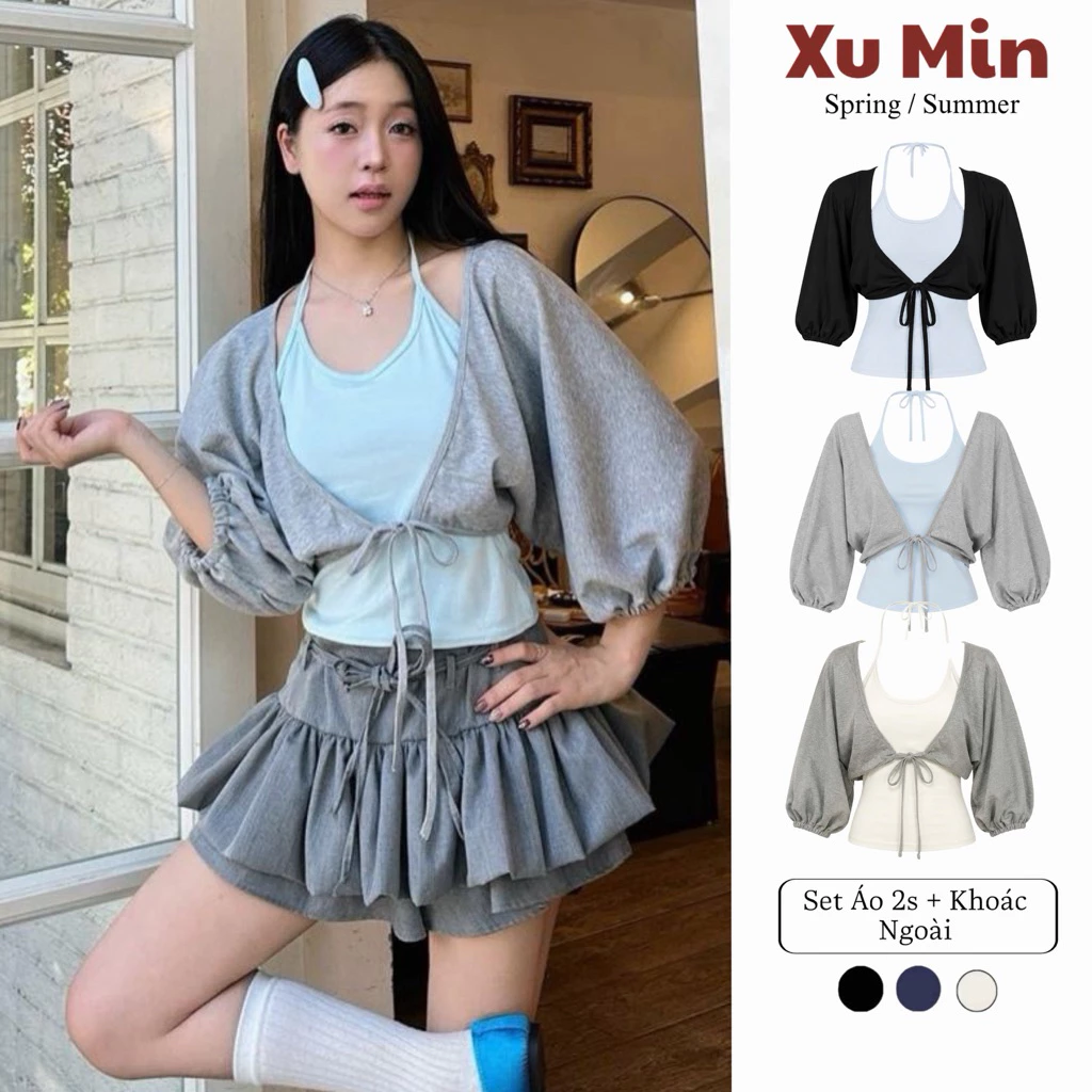Áo Xu Min Min ( Áo 2S+ Áo Ngoài ) ( Có Bán Lẻ ) Chất Cotton Có Bo Gấy Tay Độc Đáo ( Áo 2s+ Áo Ngoài Bo Tay)