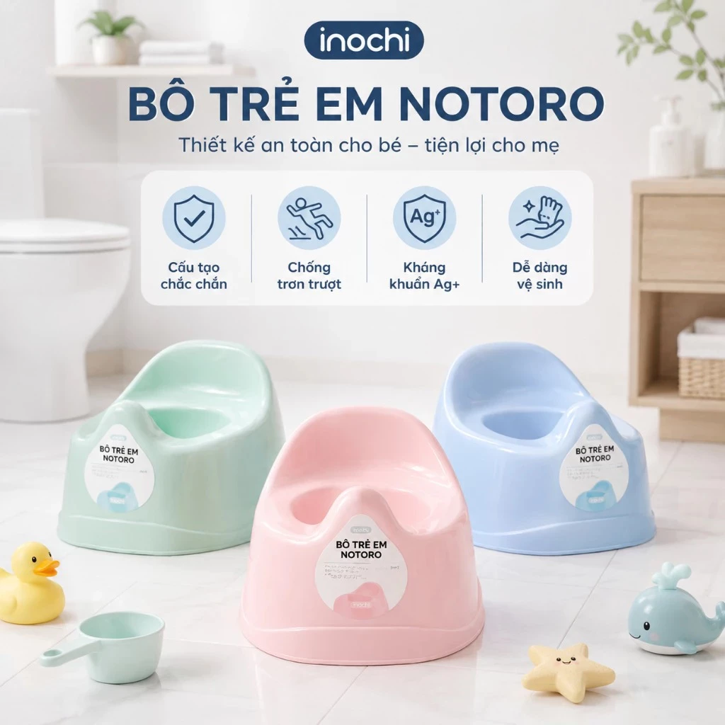 Bô Trẻ Em Notoro Nhật Bản -Chính hãng inochi Thiết Kế Thông Minh Bằng Nhựa Cao Cấp An Toàn Cho Trẻ