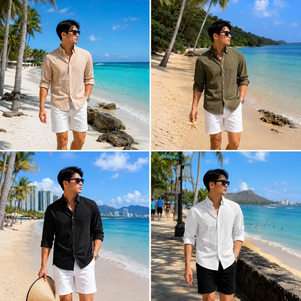 Áo Sơ mi tay dài nam chất cotton linen bột sọc kẻ form suông bigsize 95kg - 3bros