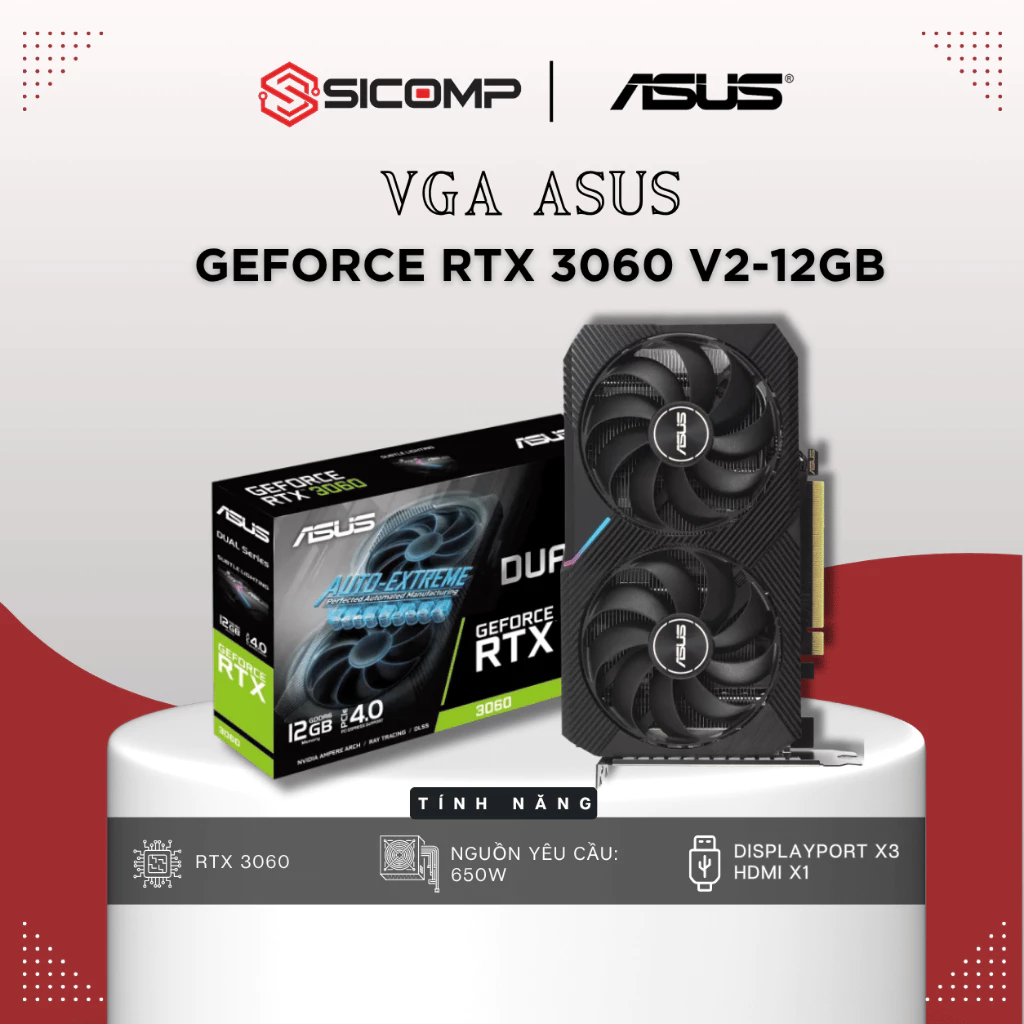 [FULL VAT] VGA ASUS DUAL GEFORCE 3060 V2-12GB, BH 36 THÁNG