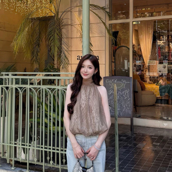 [MINT] Áo yếm 3 lớp ren phối tơ tiểu thư sang chảnh Natalie top