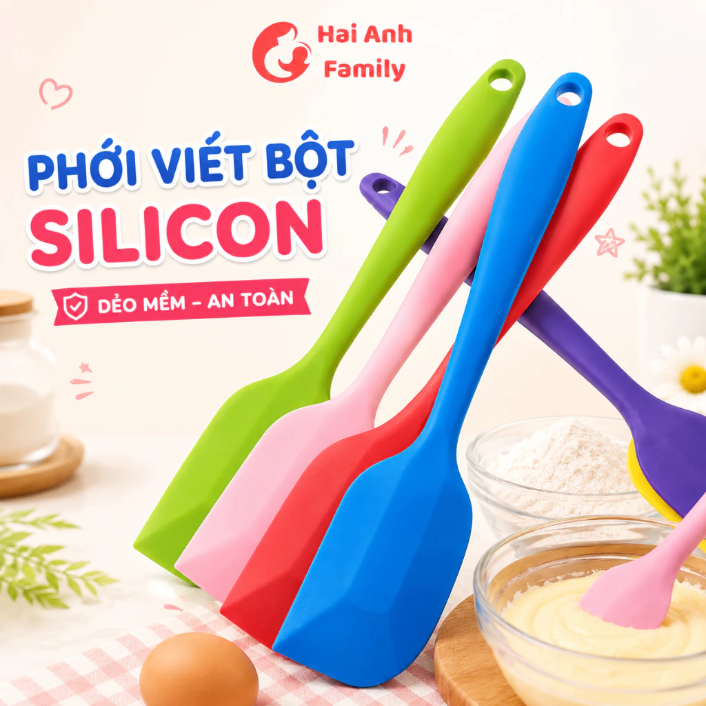 Phới vét bột, phới dẹt, spatula slicon cao cấp an toàn 21/28cm