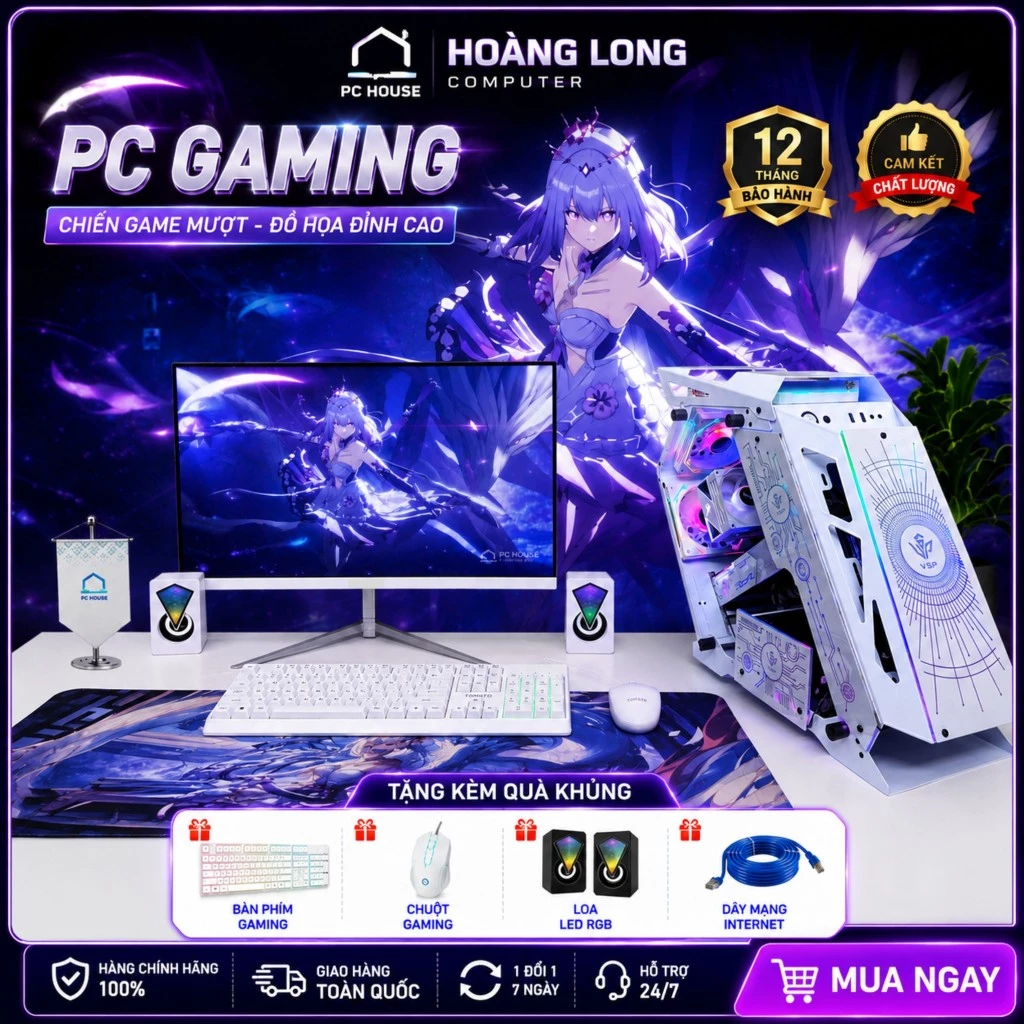 Bộ PC Máy Tính Case PC i5 i7 ram 8G ssd 256 gtx 1050 chiến mượt mọi game liên minh fifa csgo - BH 1 Năm