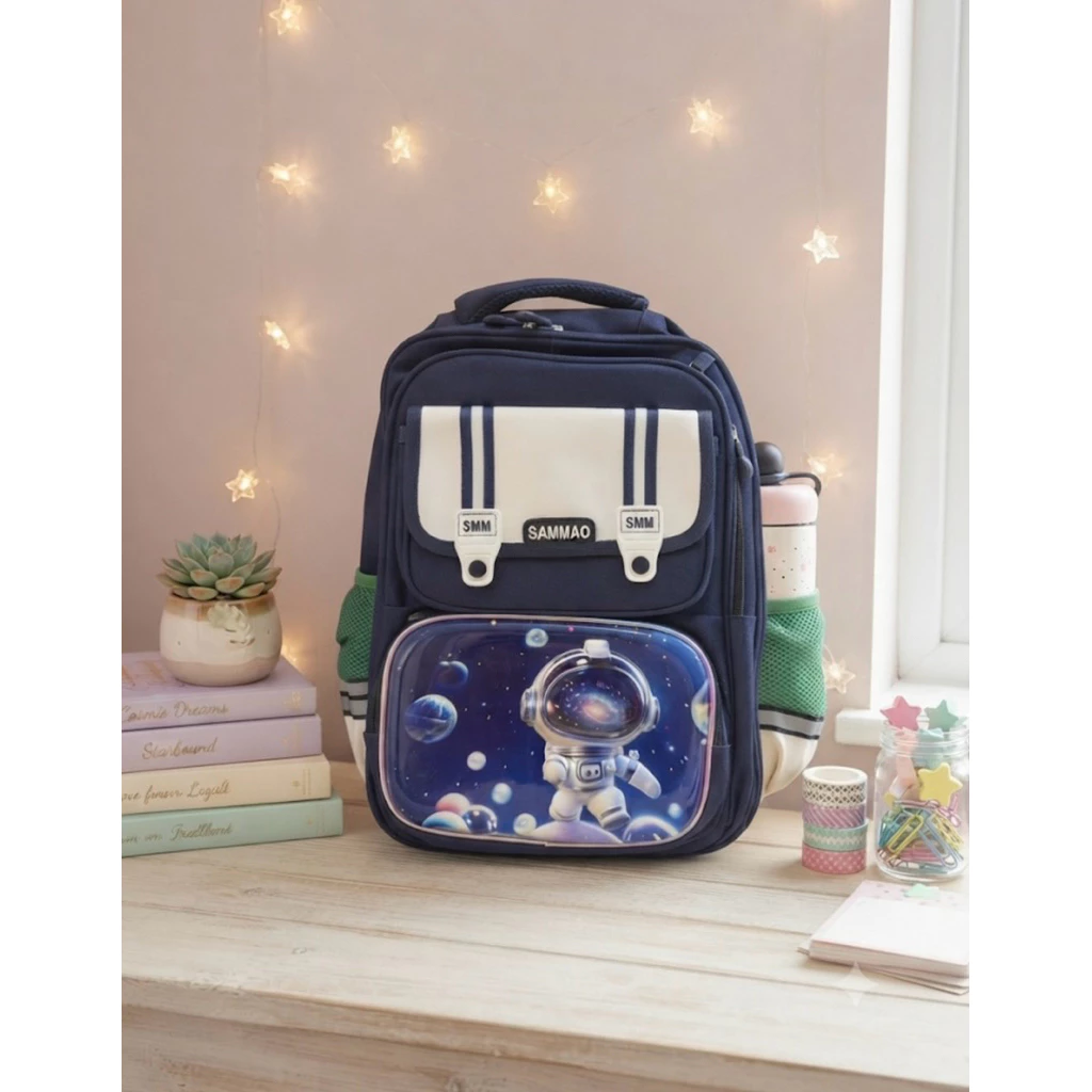 Cặp chống gù dành cho bé trai cấp 1 size cao 42, rộng 15, ngang 36cm
