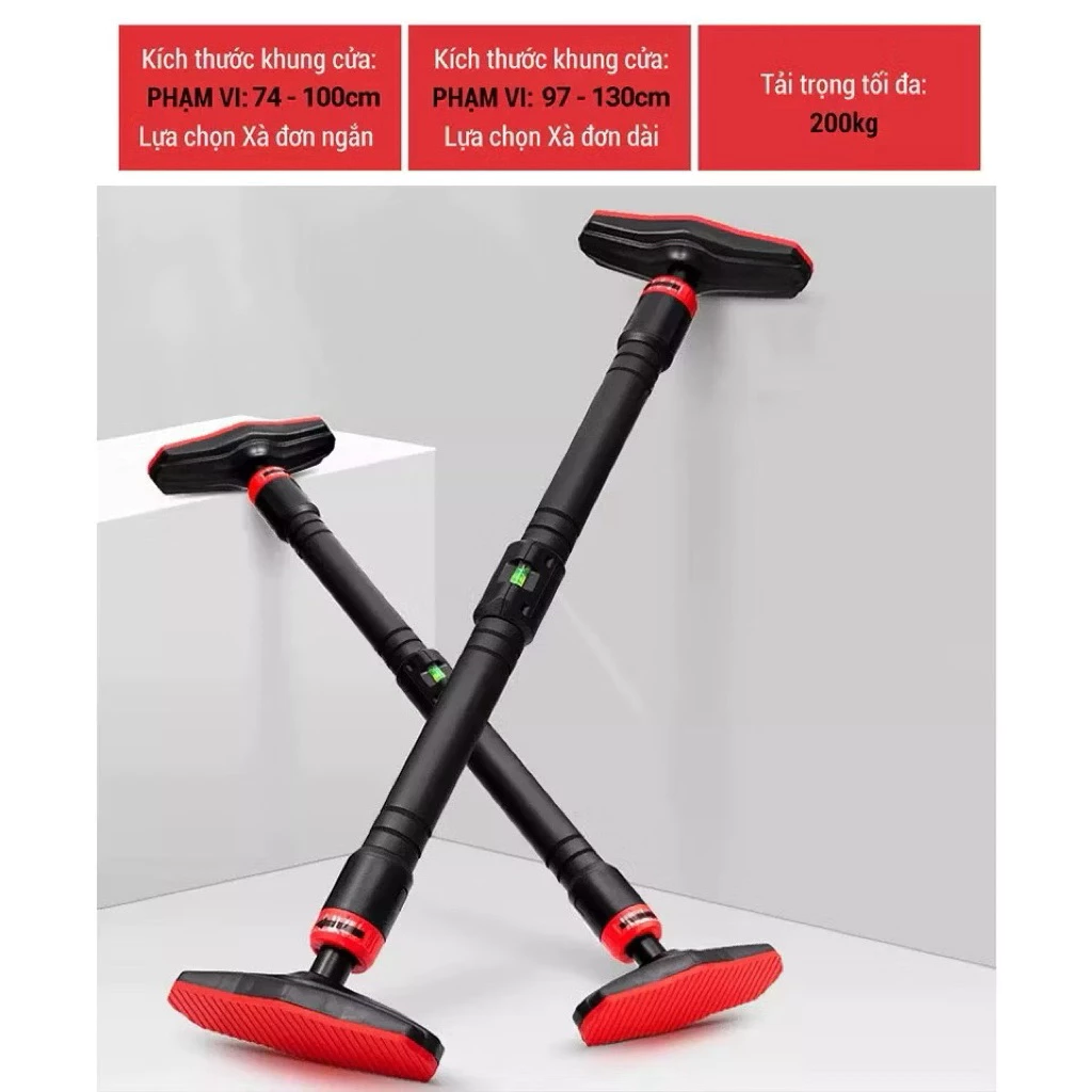 Thanh tập xà đơn treo tường gắn cửa nhiều cỡ từ 60-150cm kích thước có thể tùy chỉnh phù hợp tập gym tại nhà