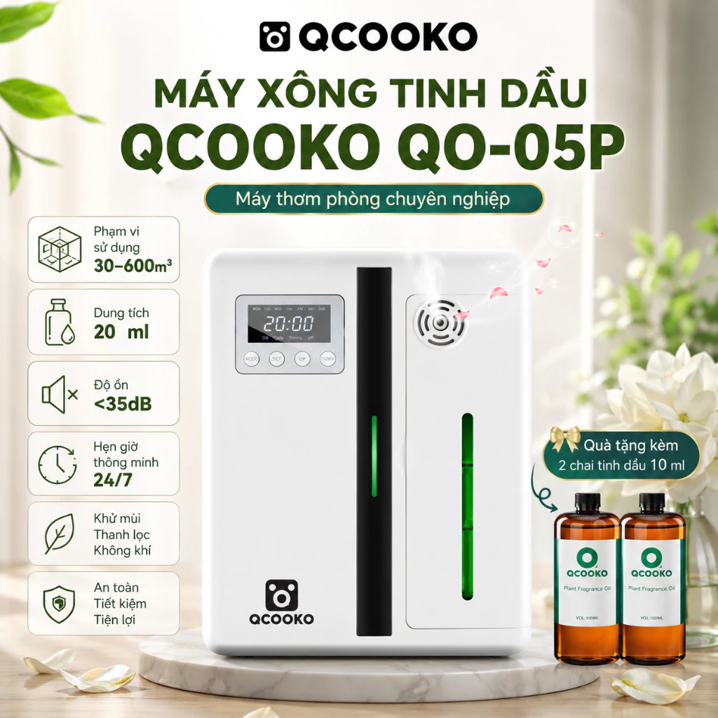 Máy xông tinh dầu Xiaomi Qcooker, Máy khuyếch tán tinh dầu công suất LỚN chuyên dụng cho Spa, khách sạn, diện tích 300m2