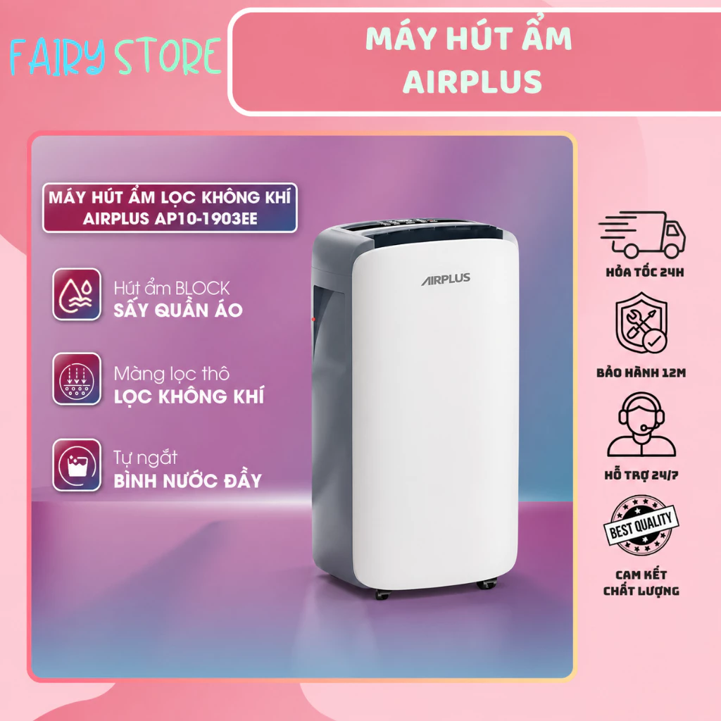 (Sẵn Hàng) Máy Hút Ẩm Dân Dụng Kèm Lọc Không Khí AIRPLUS - Giúp Thư Giãn, Nhà Khô Thoáng