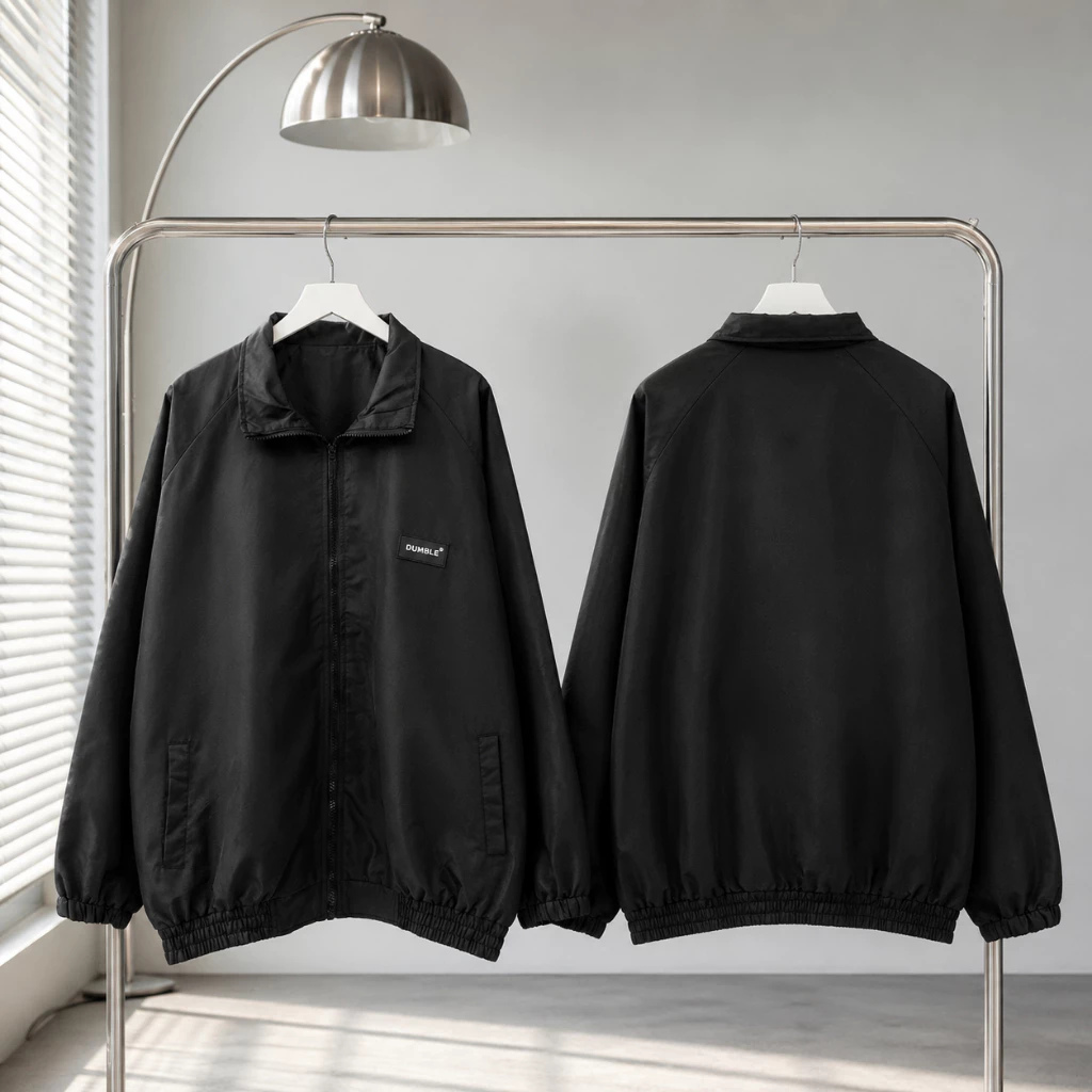Áo Khoác Gió Unisex 2 Lớp Khóa Kéo Vải Dù Mero Chống Nắng Cản Bụi Bo Chun Form Rộng – TOMANO