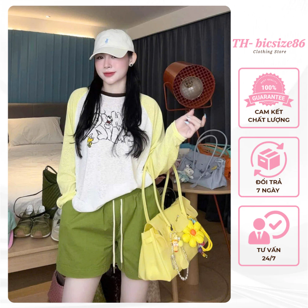 [TẶNG CHUN] Áo thun dài tay phối hai màu chất thun giấy form dưới 60kg