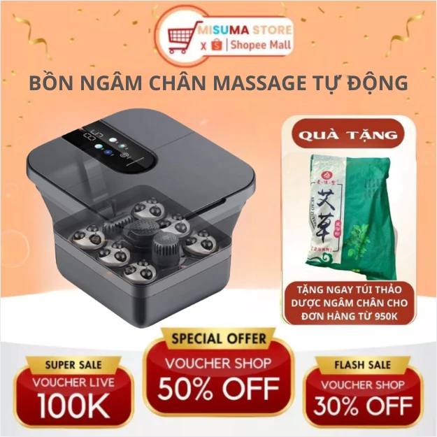 Bồn Ngâm Chân Massage Gấp Gọn Điều Chỉnh Nhiệt ,Hồng Ngoại ,Sục Khí Con Lăn Massage Tự động Bảo Hành 12 Tháng