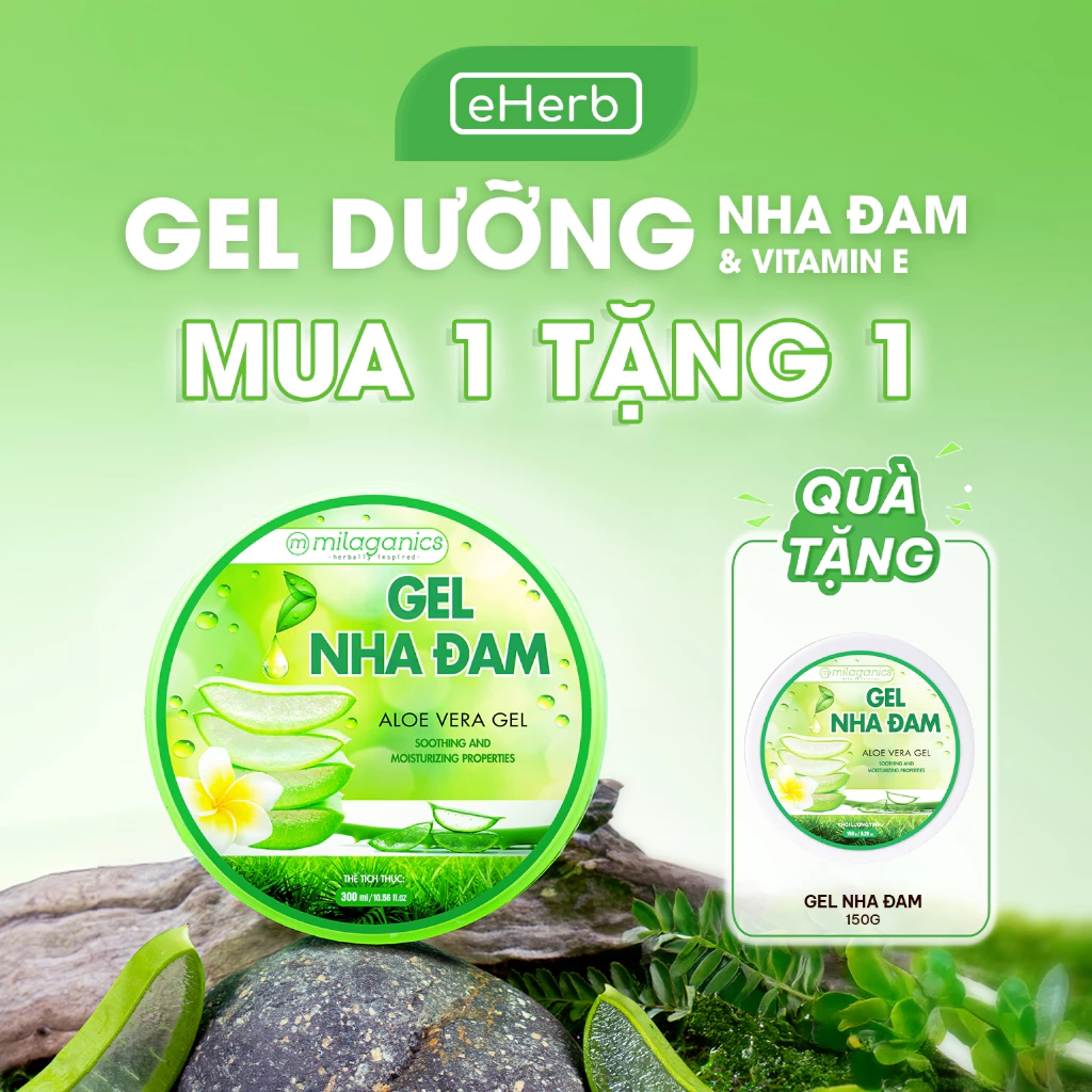 [MUA 1 TẶNG 1] Gel Nha Đam MILAGANICS Dưỡng Thể Giúp Cấp Ẩm, Làm Dịu Da Sau Cạo Wax Lông Mềm Tóc