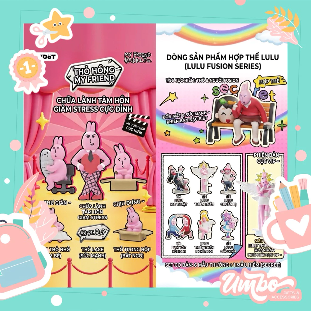 PLZDOT | BLINDBOX TỔNG HỢP MY FRIEND PINK RABBIT THỎ HỒNG VÔ TRI QUÀ TẶNG ĐỘC ĐÁO