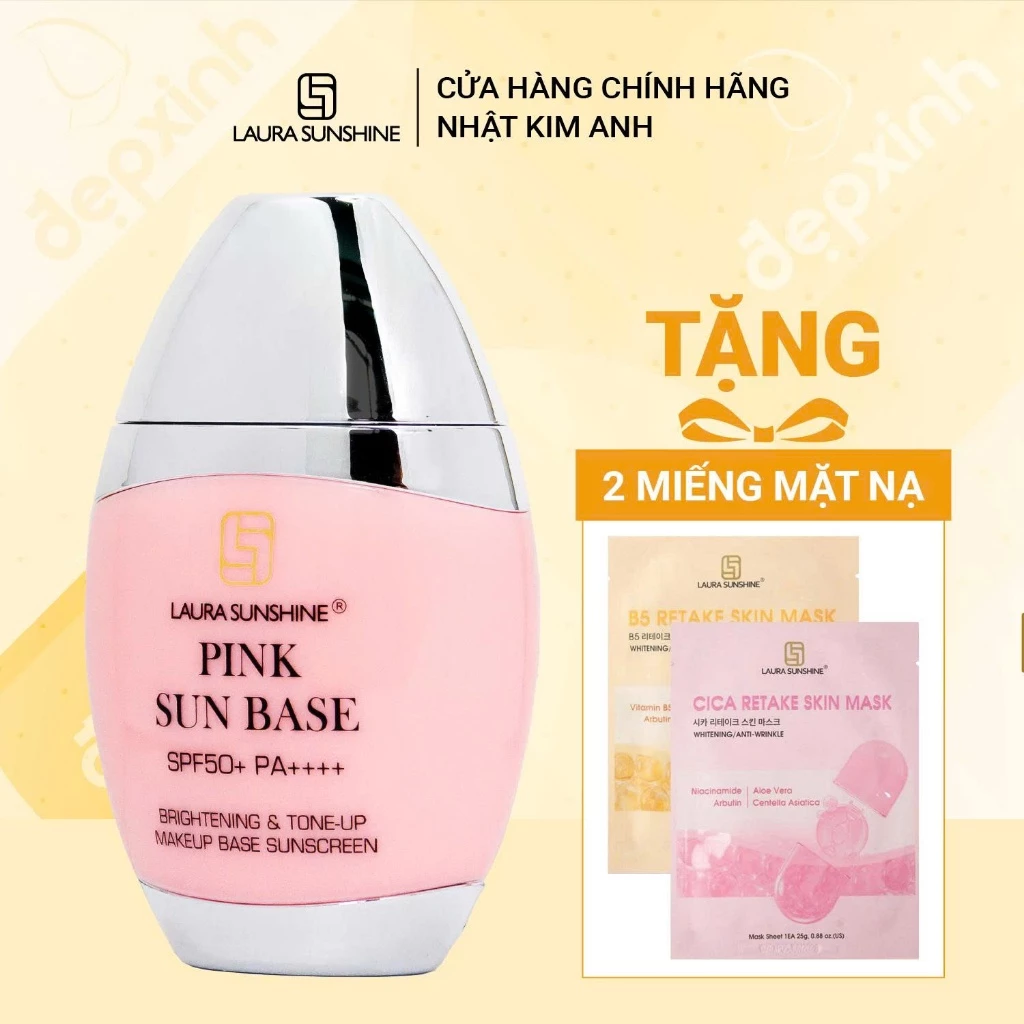Kem chống nắng kiêm kem lót nâng tông da Laura Sunshine Pink Sun 50ml