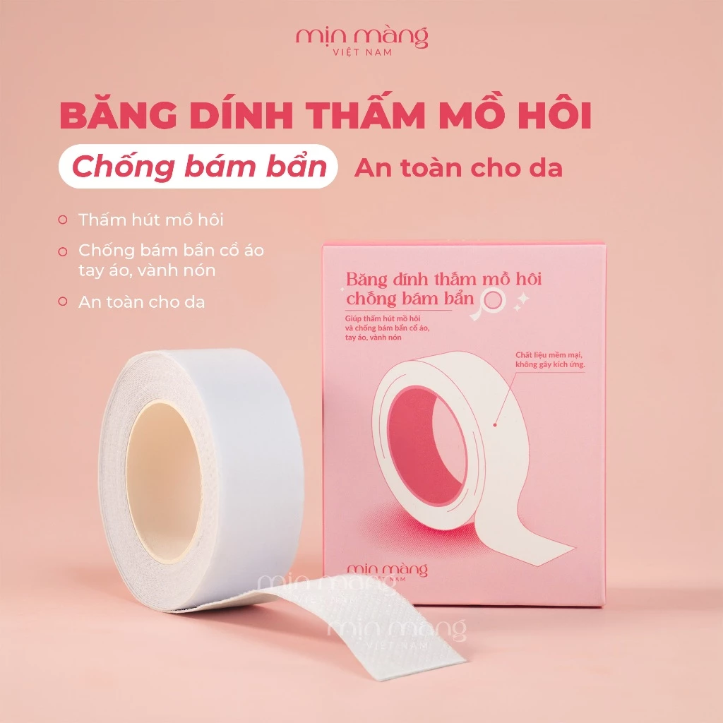 Cuộn Miếng Dán Cổ Áo Vành Nón MỊN MÀNG VIỆT NAM Hạn Chế Mồ Hôi, Ố Vàng Bám Bẩn Có Keo Dính Siêu Chắc
