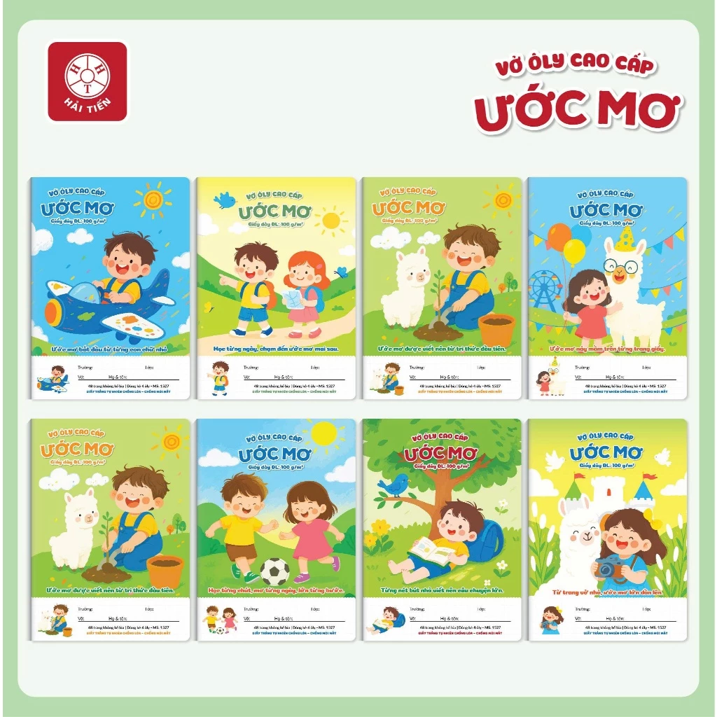 HẢI TIẾN Vở 4 ô ly cao cấp - Ước Mơ - Giấy chống loá (48,80 trang)
