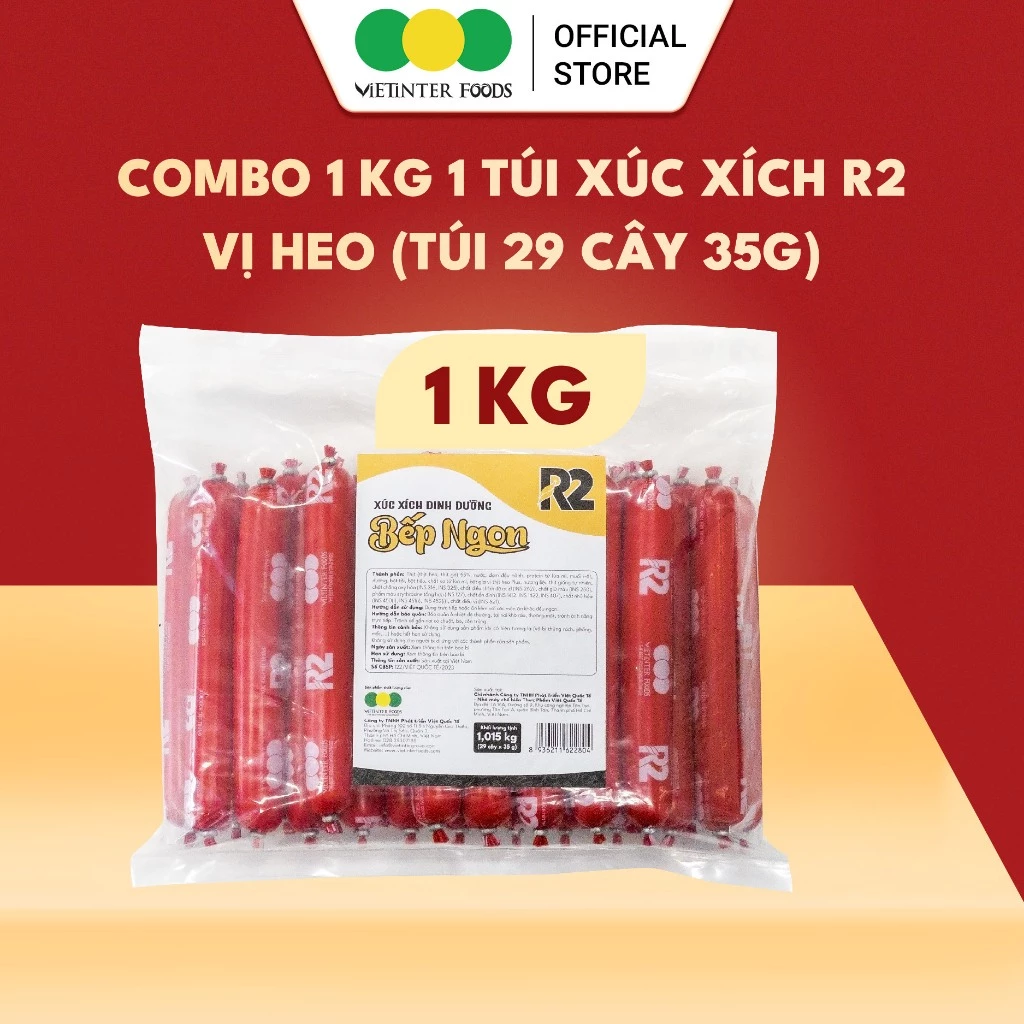 Combo 29 Cây Xúc Xích Dinh Dưỡng R2 Vietinter Foods (Cây 35g)