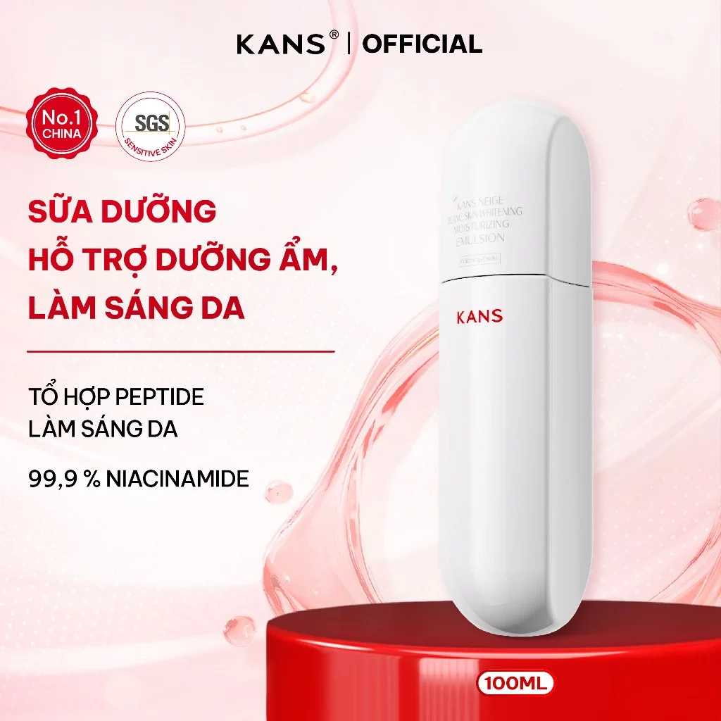 KANS Lotion Dưỡng Trắng Da, Dưỡng Ẩm, Mờ Thâm Nám Tinh chất Niacinamide 99% và dẫn xuất Vitamin C