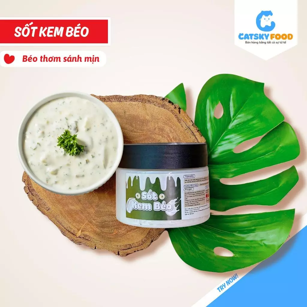 Sốt Kem Béo Catsky Food xốt béo ngậy ngọt dịu chua thanh ăn kèm bánh tráng phơi sương