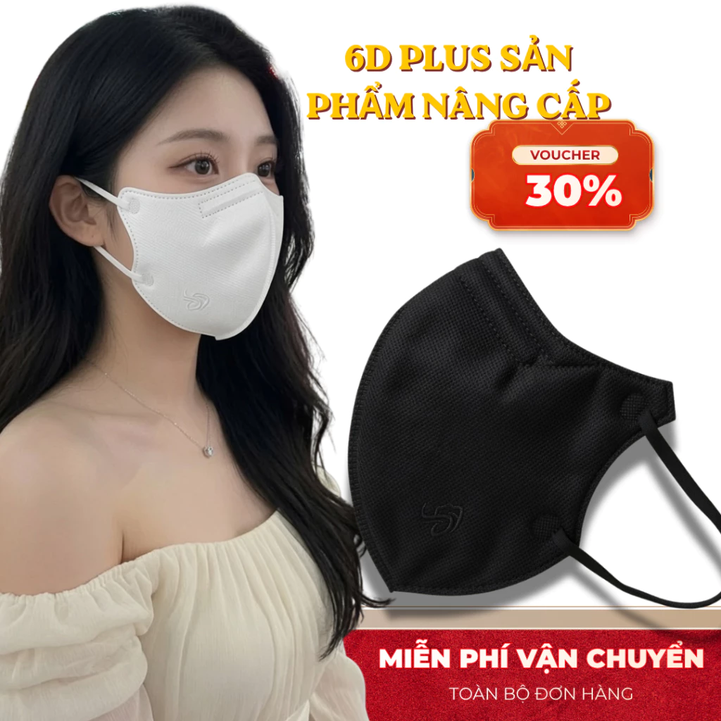 [SẢN PHẨM MỚI] COMBO 100 & 300 Cái 6DPLUS DENTAL Khẩu Trang Fom dáng rộng với thiết kế cải tiến chống tia UV và bụi bẩn
