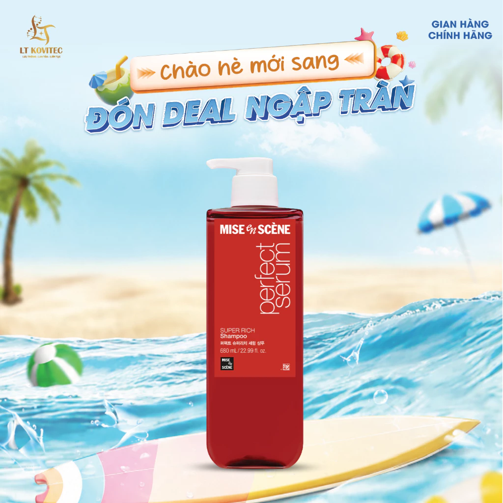 [SIZE LỚN]  Dầu gội Mise en Scène Perfect Serum Super Rich Shampoo dành cho tóc hư tổn nặng do uốn, nhuộm 680ml