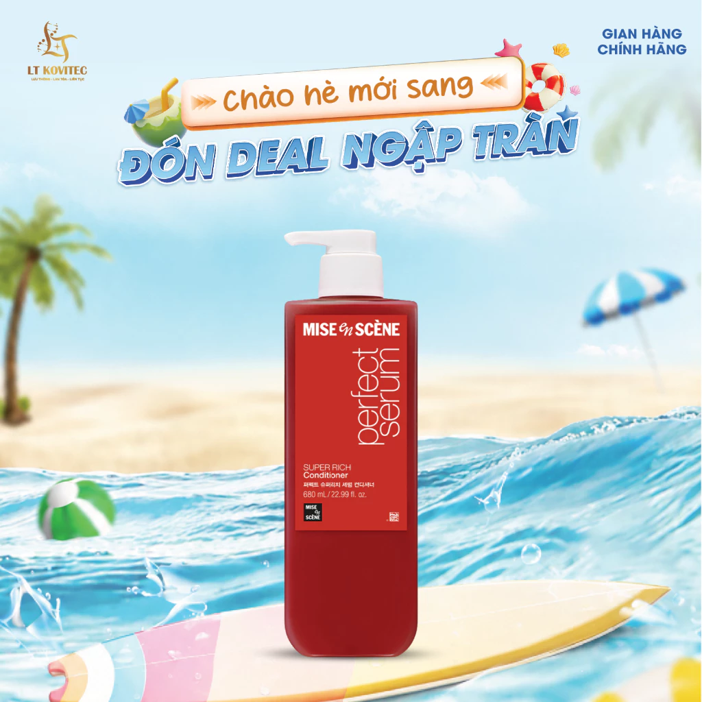 [SIZE LỚN] Dầu xả Mise En Scène Perfect Serum Super Rich giàu dưỡng chất dành cho tóc hư tổn nặng do uốn, nhuộm 680ml