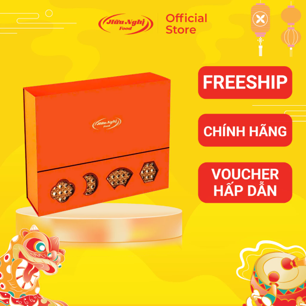 (KÈM TÚI) Bánh Trung Thu Hữu Nghị Thanh Nguyệt Đại Phát (6 bánh nướng 80G)