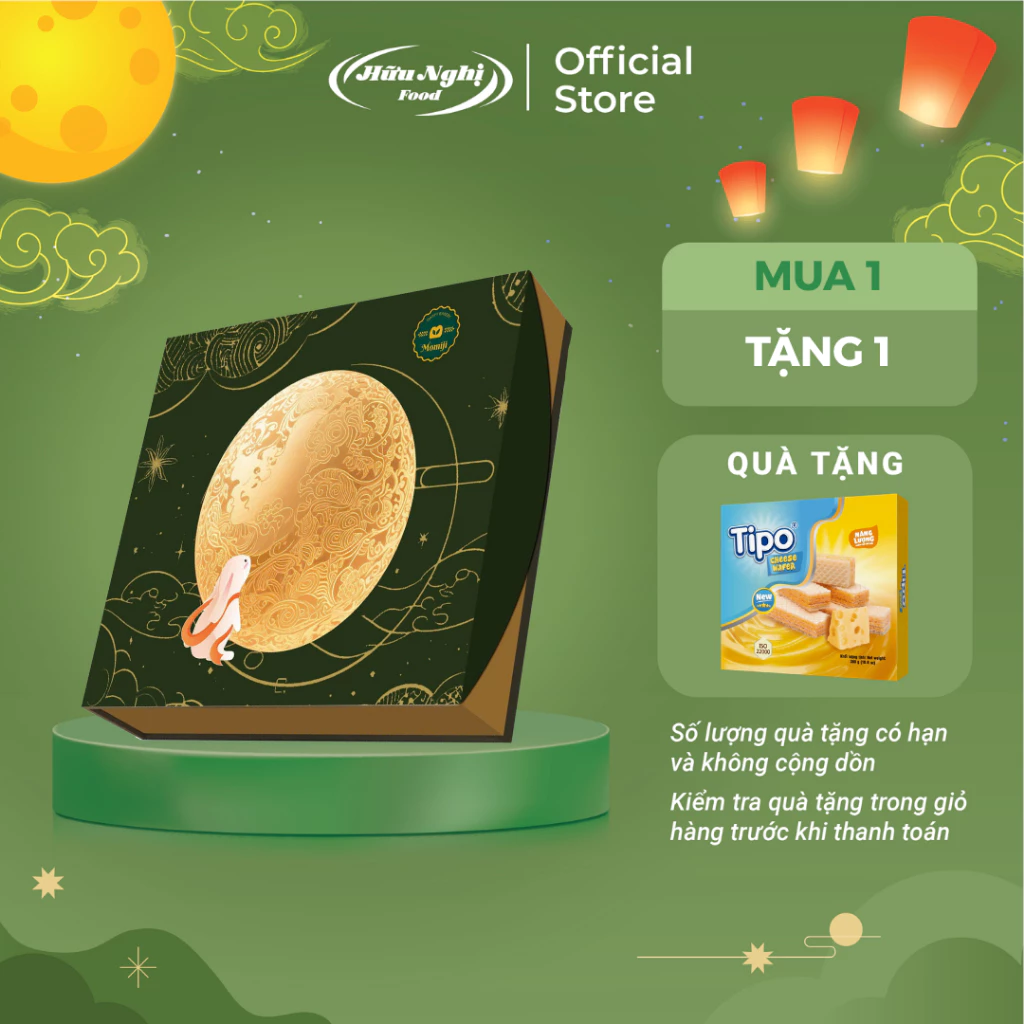 (KÈM TÚI) Bánh Trung Thu Hữu Nghị Momiji Lava (4 bánh nướng 80G)