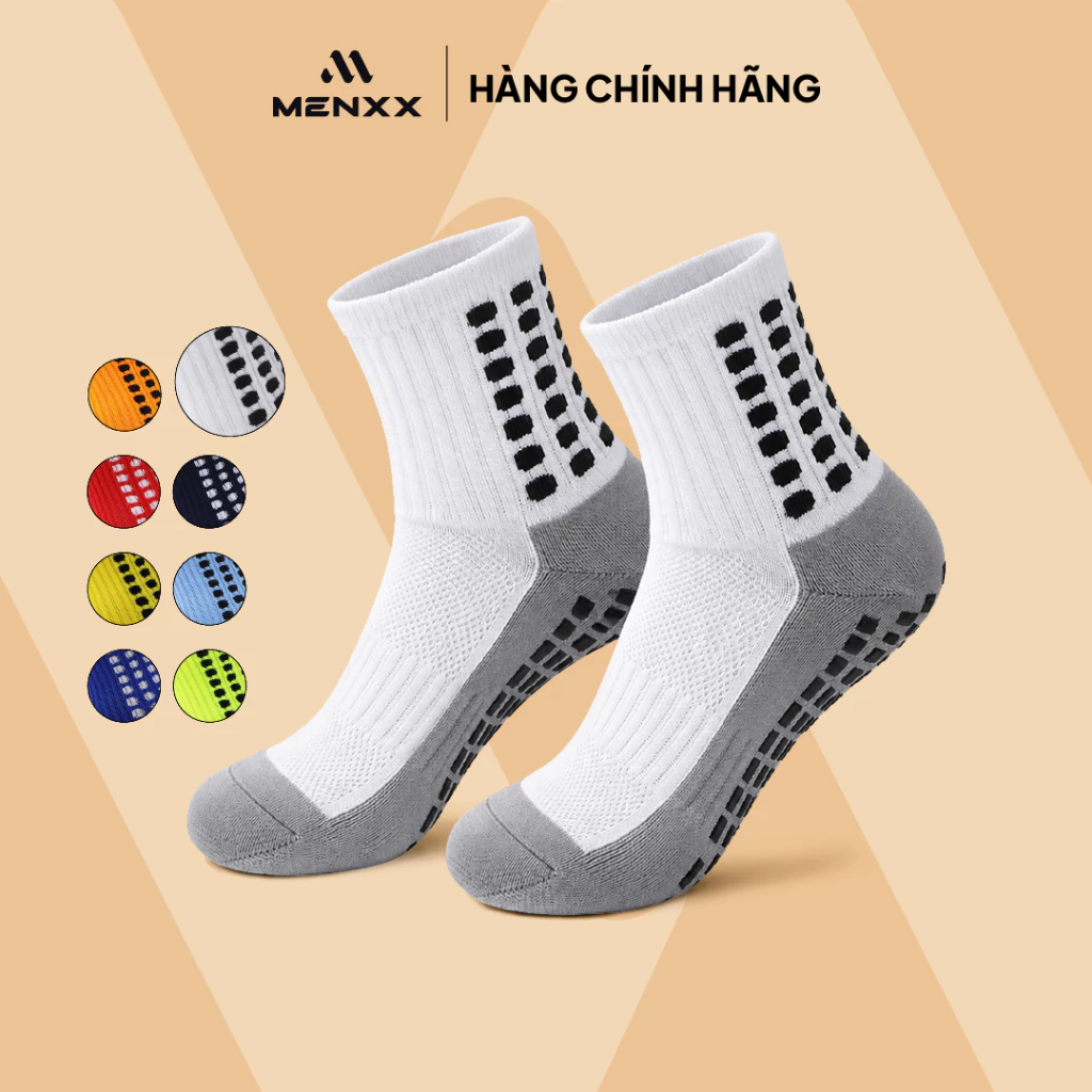 Set 5 Đôi Tất Chống Trượt Thể Thao Đế Silicon Bám Sân Thoáng Khí Co Giãn Êm Chân Chạy Bộ Gym Đá Bóng