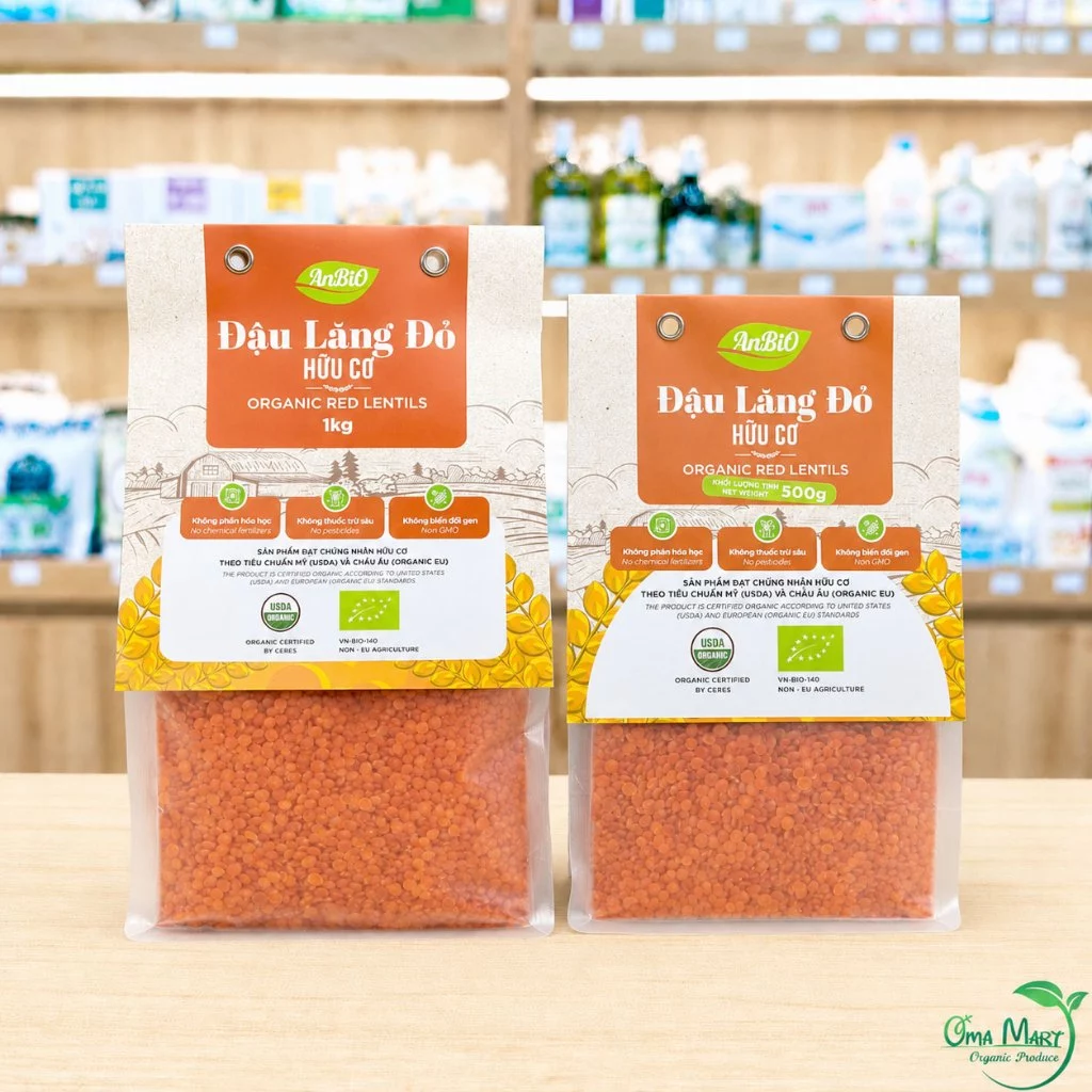 Đậu Lăng Đỏ Hữu Cơ ANBIO - Đậu Hạt Ăn Dặm Cho Bé, Giàu Dinh Dưỡng, Giảm Cân Detox Tự Nhiên