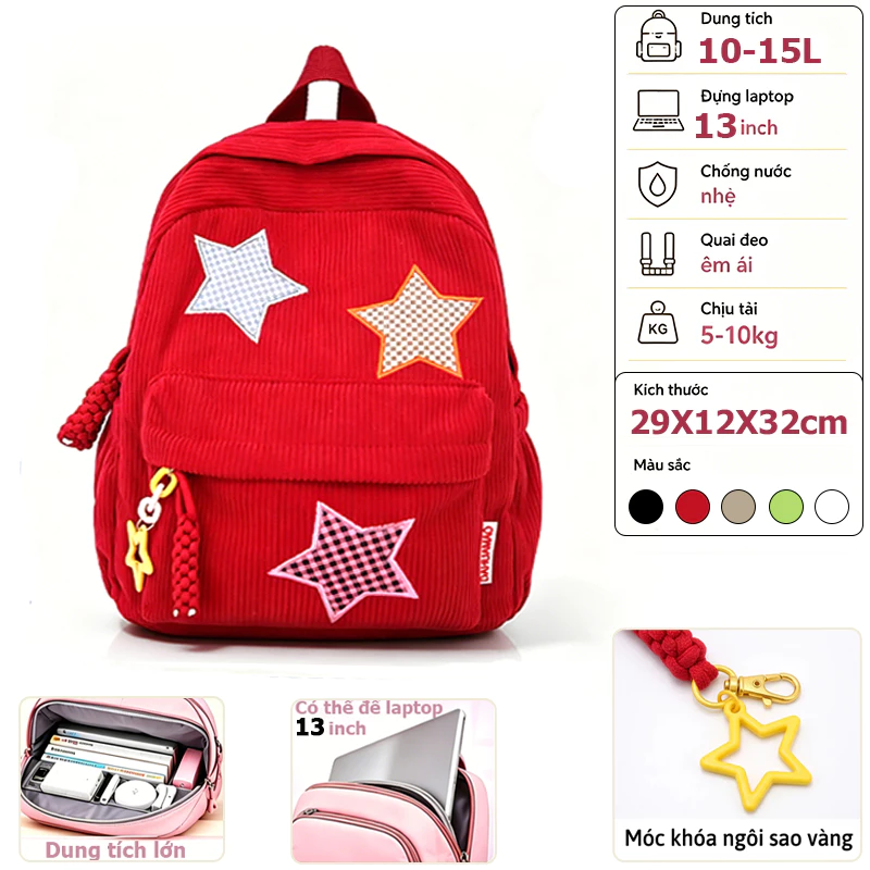Túi Điên ins Dễ Thương schoolbags Nữ Phong Cách Mới Hoạt Hình Phụ Kiện Ba Lô Điện Dung Lớn.b3160