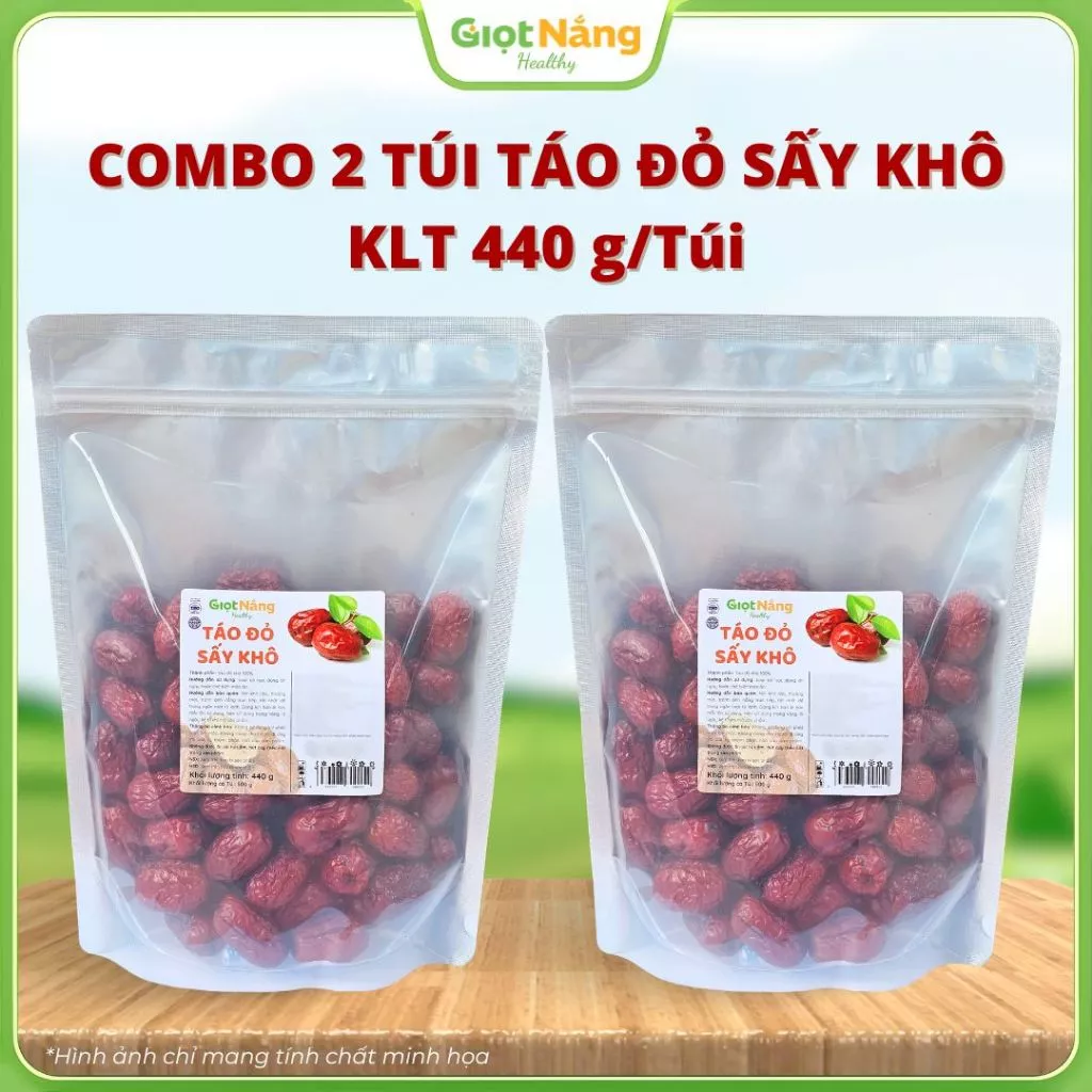 Combo Táo Đỏ Chín Sấy Khô Nguyên Liệu Nấu Chè Hầm Canh Pha Trà Sạch Lành từ Nông Sản Giọt Nắng Dịp Tết Trung Thu